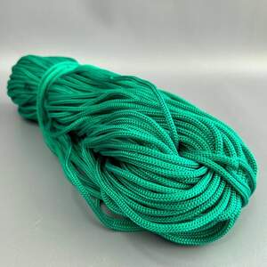 Шнур 5мм текстильный полиамидный, бирюзовый (90м)