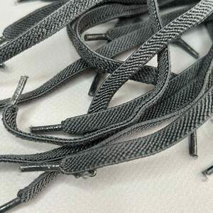 Шнурок для обуви резиновый плоский 100 см длина, Ø 7 мм - стальной