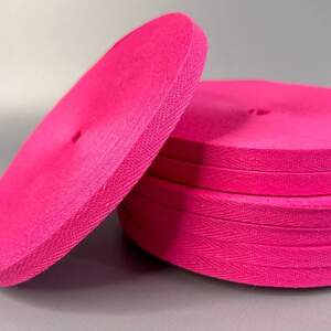 Ярко-розовая киперная лента 1 см (киперная тесьма 10мм)