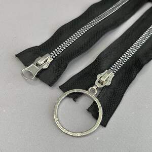 90 см-тракторная молния Т5 с декоративным пуллером с двумя бегунками - черная