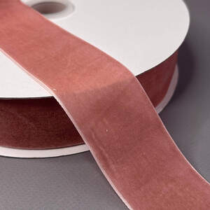 Бархатная лента декоративная 4 см 22 м - лососевый