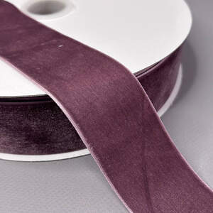 Бархатная лента декоративная 4 см 22 м - сливовый