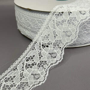 Кружево гипюровое 6 см - белоснежный (#1)