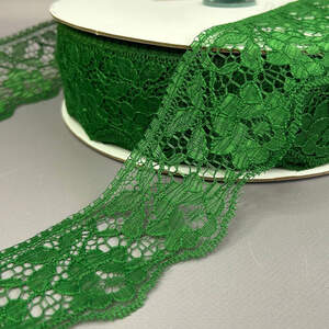 Кружево гипюровое 6 см - зеленый (#40)