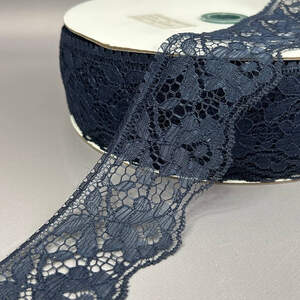 Кружево гипюровое 6 см - синий темный (#17)