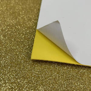 Фоамиран с глиттером клеевая основа 1,6 мм, 1 лист А4 - Золото лимонное