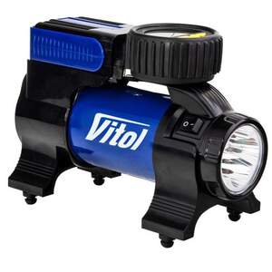 Компрессор ViTOL K-22 100psi/14Amp/37л/Фонарь/Автостоп/прикуриватель