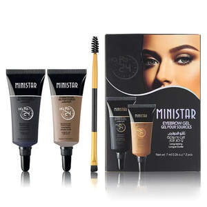 Набор водостойких гелей для бровей с кисточкой Ministar Eyebrow Gel 24 Hours