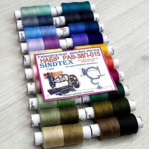 Набор ниток Sindtex-015 40/2 100 полиэстер 180м (уп 20шт на 40 цветов) Набор ниток Sindtex-015 40/2 100 полиэстер 180м (уп 20шт на 40 цветов)