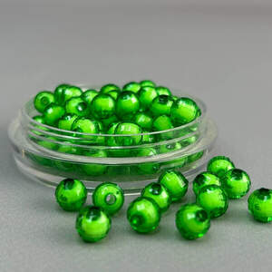 (20 гр) Акриловые граненые бусины С белое серединкой 8 мм - зеленый