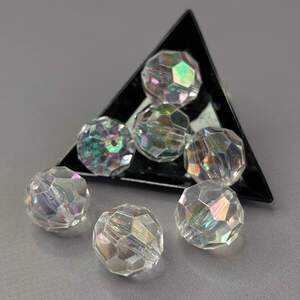 Ø20 мм Бусина граненая пластик #63, - прозрачный АВ