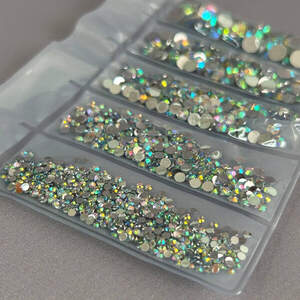 Набор страз для дизайна и декора холодной фиксации -1000 шт кристалл АВ