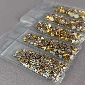 Набор страз для дизайна и декора холодной фиксации -1000 шт светло-желтый
