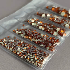 Набор страз для дизайна и декора холодной фиксации -1000 шт янтарный