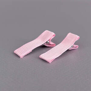 (10 шт) Заколка-заготовка уточка с репсовой лентой 3,5 см - розовый