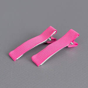 (10 шт) Заколка-заготовка уточка с репсовой лентой 4,7 см - малиновый