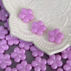 (20 гр) Бусины пластиковые Цветочек 14 мм - сиреневый