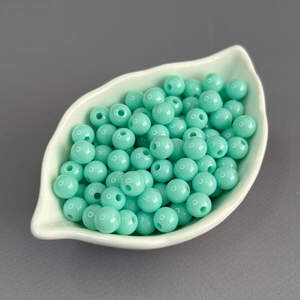 (20 гр) Пластиковые гладкие бусины 8 мм - мятный