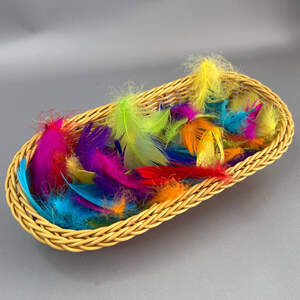 Перья гусиные для рукоделия 9-13 см, 95шт - яркий микс