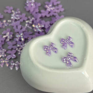 Полубусины Бантики 11 мм, 10 гр/уп - сиреневый с покрытием АВ