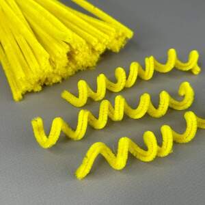 Пушистая проволока (синель) 30см - желтый яркий