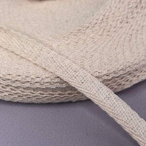 Суровая киперная лента 1 см (киперная тесьма 10мм) хлопчатобуажная