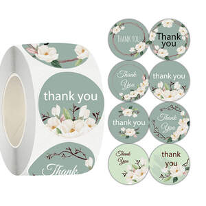 Наклейки на бобине Thank you 2,5 см, в рулоне 500 шт
