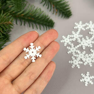 20мм Пайетка снежинка 5г - белый