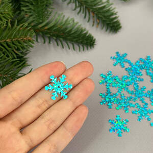 20мм Пайетка снежинка 5г - голубой голограмма