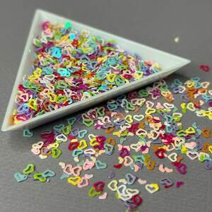 Глиттер 500 г, мелкие декоративные звездочки - сердечки