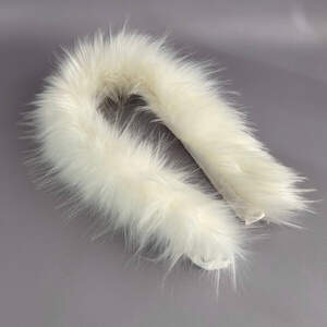 Опушка из эко-меха окрашенная 70 см - белый теплый