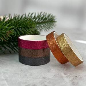 Скотч 1 см декоративный блестящий, 5 шт в упаковке - Микс 1