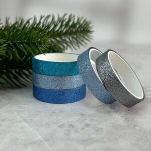 Скотч 1 см декоративный блестящий, 5 шт в упаковке - Микс 6