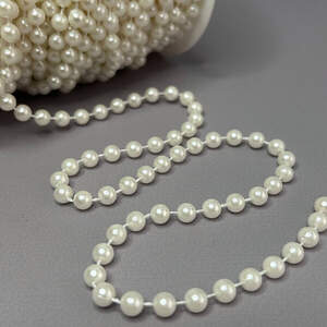 Бусины на нитке 1 метр, Ø6 мм - айвори