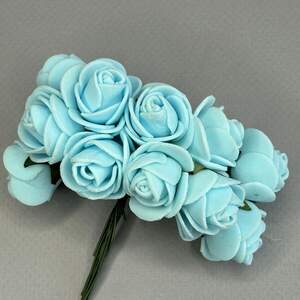 Розочки из фоамирана (12шт) цвет - Голубой Розочки из фоамирана (12шт) цвет - Голубой