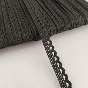 Кружево льняное 1,1см - Черный (М6110-2) Кружево льняное 1,1см - Черный (М6110-2)