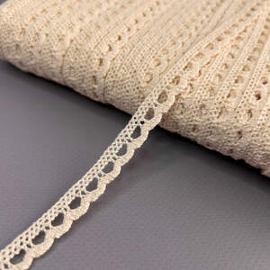 Кружево льняное 1,2 см - Бежевый (М5028-4) Кружево льняное 1,2 см - Бежевый (М5028-4)