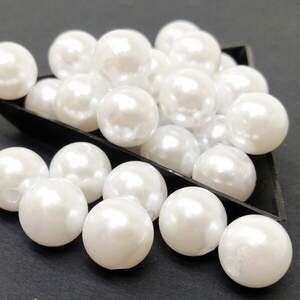 (20 грамм) Жемчуг бусины пластик Ø12мм, Цвет - Белый теплый