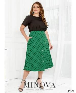 Костюм №2284-Зелений-Чорний Костюм №2284-Зелений-Чорний