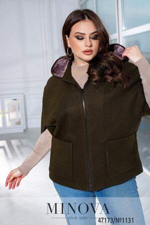 Пальто №1131-Коричневий