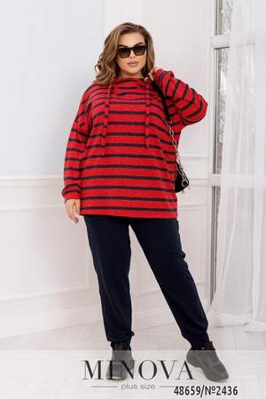 Спортивний Костюм №2436-Червоний-Синій