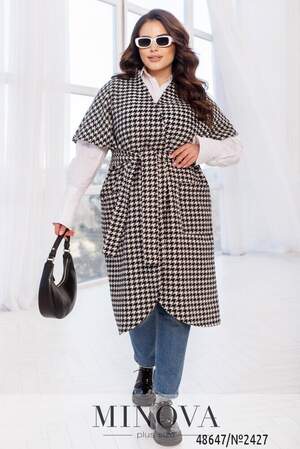 Кардиган №2427-Чорний-Білий