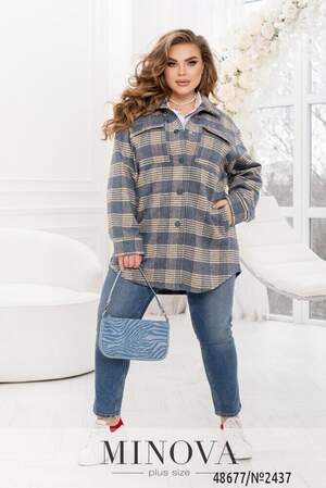 Кардиган-Рубашка №2437-Джинс