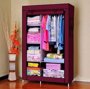 Тканевый шкаф складной STORAGE WARDROBE KM-105 на 2 секции (106х45х170 см), органайзер для одежды Тканевый шкаф складной STORAGE WARDROBE KM-105 на 2 секции (106х45х170 см), органайзер для одежды