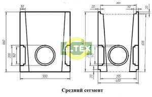 Піскоуловлювач Super ПУ -30.40.60, DN 300 E600, середня частина