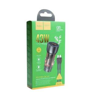 Зарядний пристрій Hoco Type-C to Lightning cable Sprinter dual port Car charger NZ8 | brown Зарядний пристрій Hoco Type-C to Lightning cable Sprinter dual port Car charger NZ8 | brown