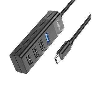 Адаптер перехідник Hoco Type-C Hub 4-in-1 converter HB25 USB3.0+3*USB2.0 Type-C ХАБ USB Чорний Адаптер перехідник Hoco Type-C Hub 4-in-1 converter HB25 USB3.0+3*USB2.0 Type-C ХАБ USB Чорний
