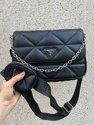 Женская сумка Prada pink 2в1 Прада маленькая сумка на плечо красивая, легкая сумка из эко-кожи Женская сумка Prada pink 2в1 Прада маленькая сумка на плечо красивая, легкая сумка из эко-кожи