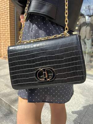 Женская сумка из эко-кожи клатч Dior caro croco Диор молодежная, брендовая сумка через плечо Женская сумка из эко-кожи клатч Dior caro croco Диор молодежная, брендовая сумка через плечо