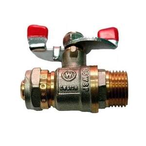 Кран (вінг) для металопластикової труби із зовнішнім різьбленням 16х1/2 Кран (вінг) для металопластикової труби із зовнішнім різьбленням 16х1/2